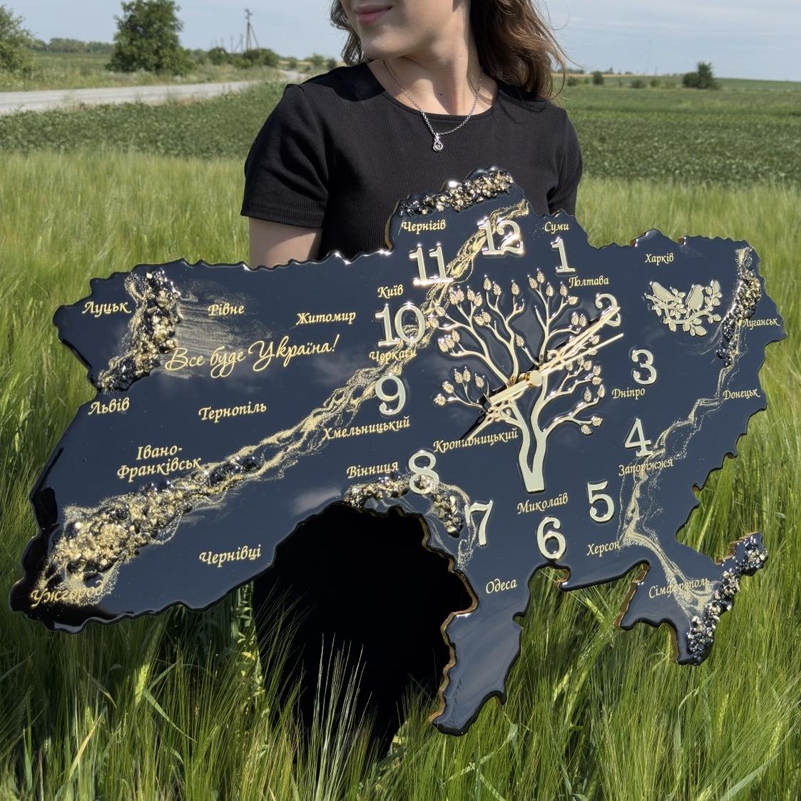 Годинник "Древо Часу" Чорний