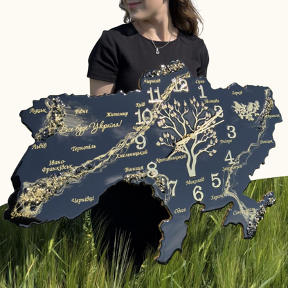 Годинник "Древо Часу" Чорний